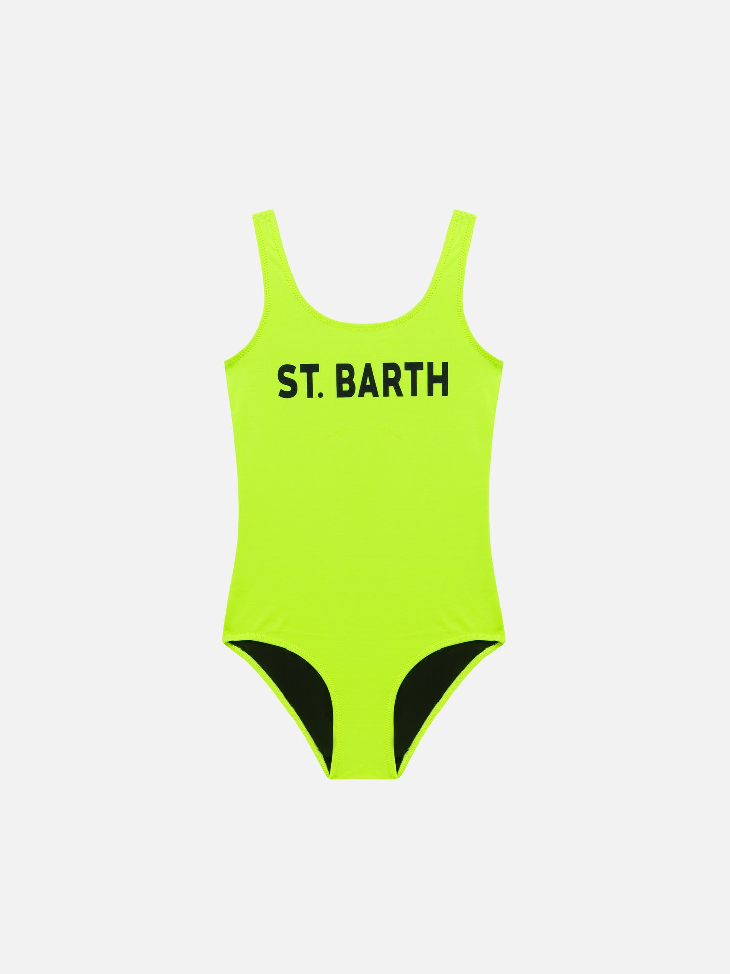 St. Barth print yellow fluo girl's one piece swimsuit - MC2 Saint Barth