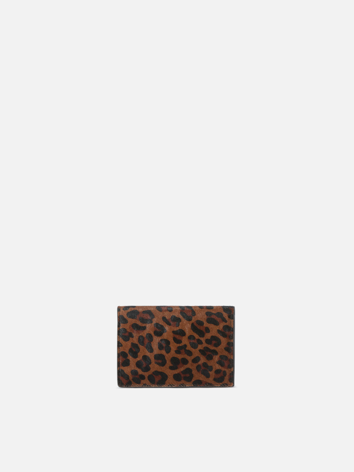 Leather card holder with leopard print