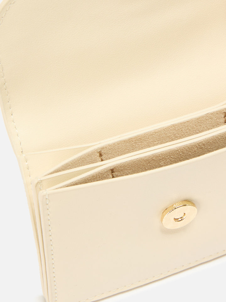 Card Holder in white leather