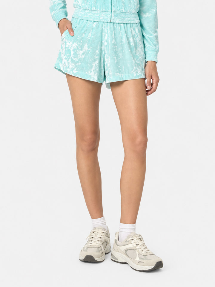 Wassergrüne Cate Shorts aus Chenille 