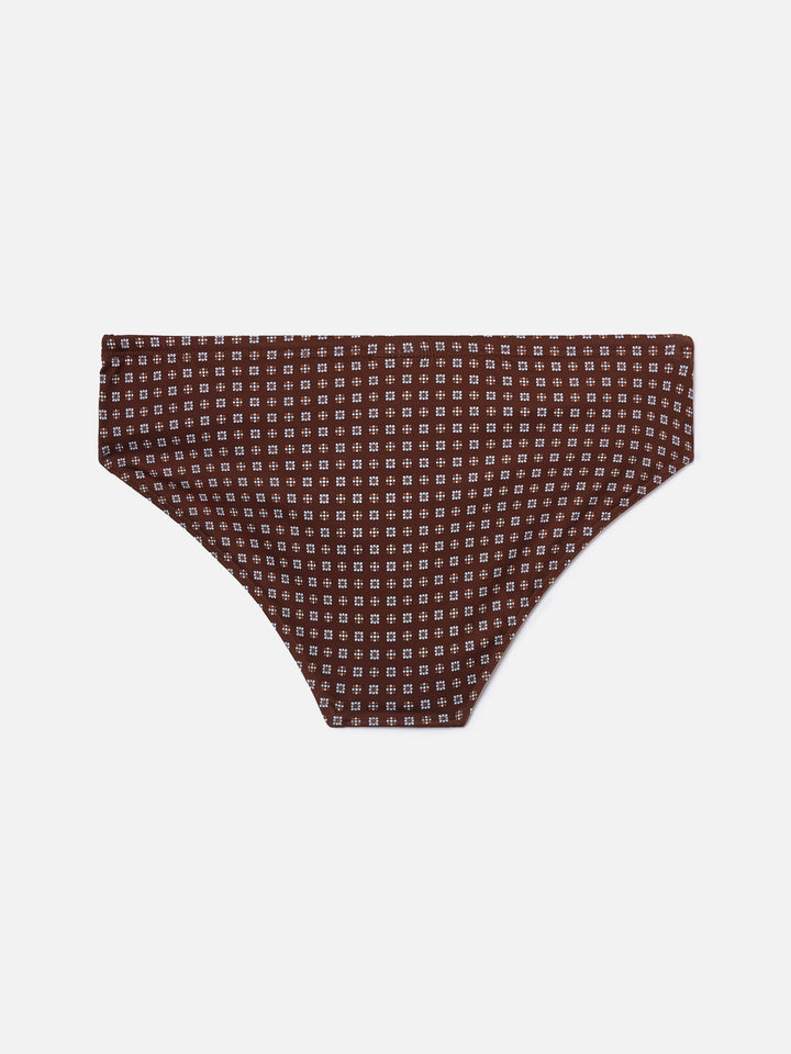 Slip mare Cayo marrone con stampa geometrica