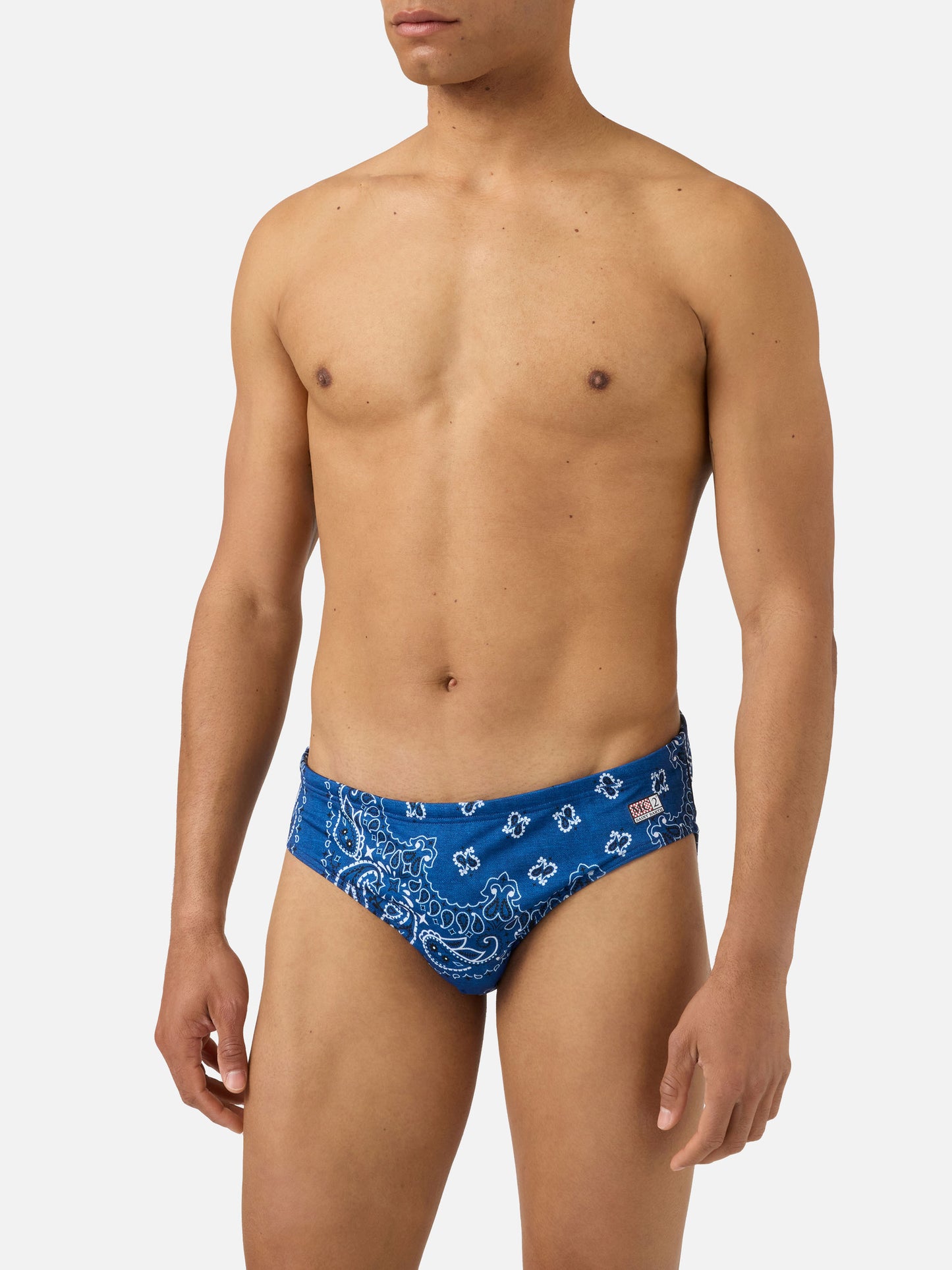 Cayo navy bandanna print swim briefs