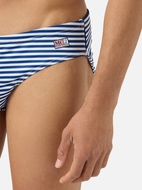 Cayo navy striped swim briefs
