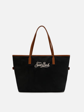 Schwarze City Bag aus Nylon in regulärer Größe 