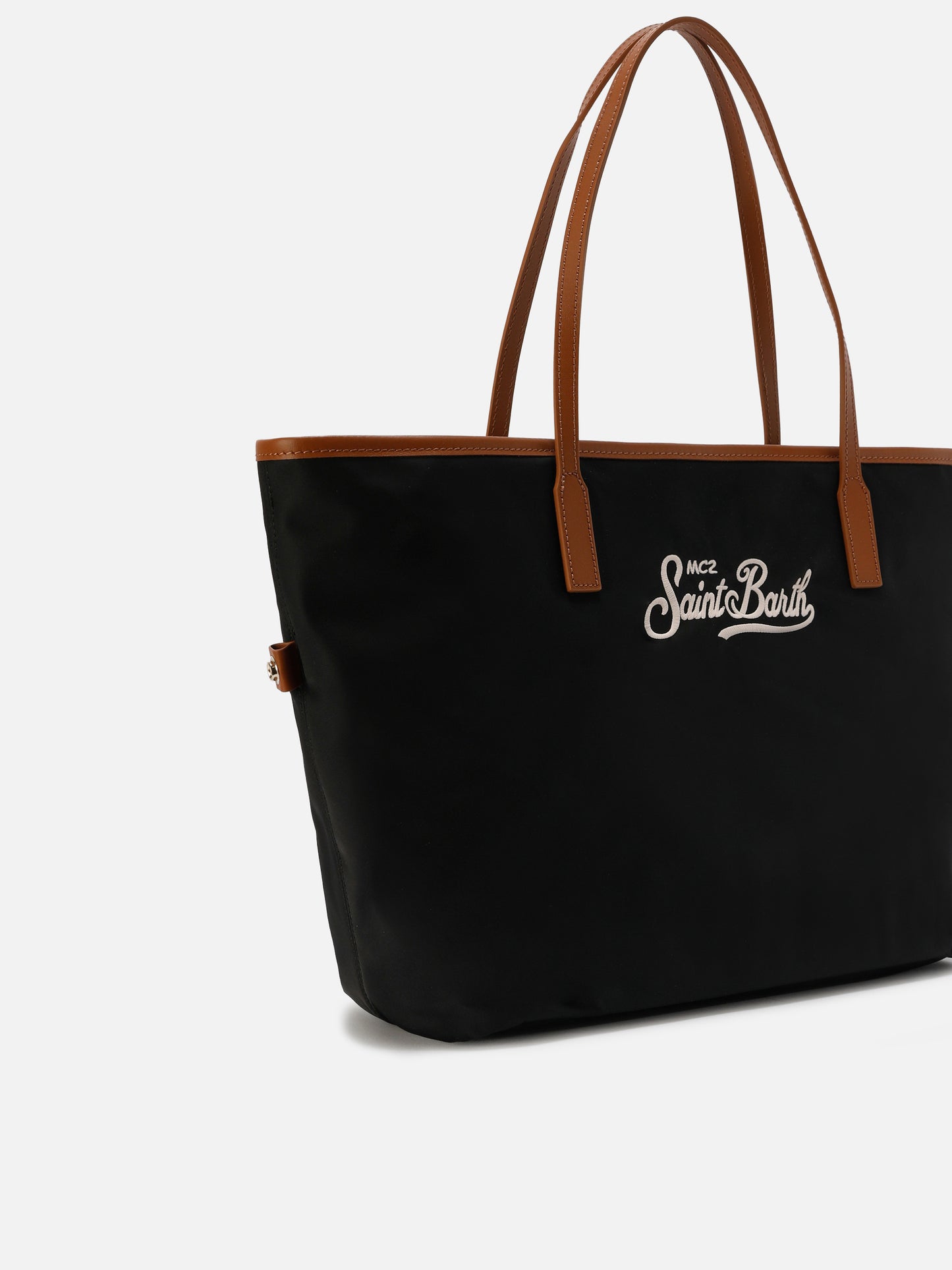 Schwarze City Bag aus Nylon in regulärer Größe 