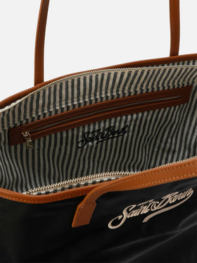 Schwarze City Bag aus Nylon in regulärer Größe 