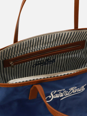 Navy blue City nylon large bag