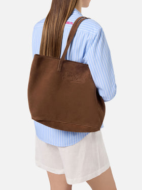 Bolso City regular de ante marrón 