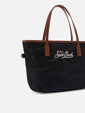 Borsa City medium in nylon nero