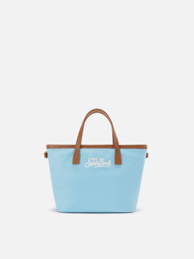 Borsa City mini in nylon azzurra