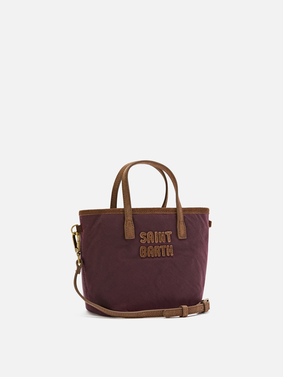 Sac Mini City Bordeaux ciré avec broderie logo 