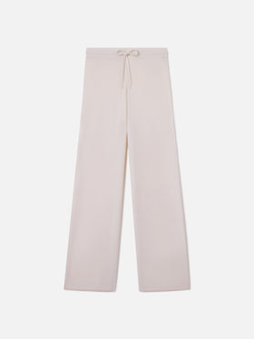 Cambon Kaschmir-Hose mit weitem Bein in Off-White 