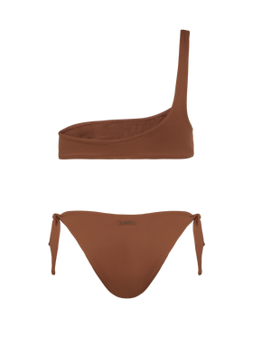 Celestine Yali brown bikini with one-shoulder bralette top and classic briefs - MC2 Saint Barth