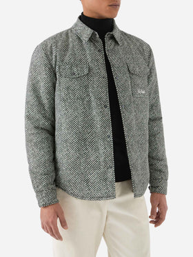 Technic fabric overshirt Chalet with herringbone print