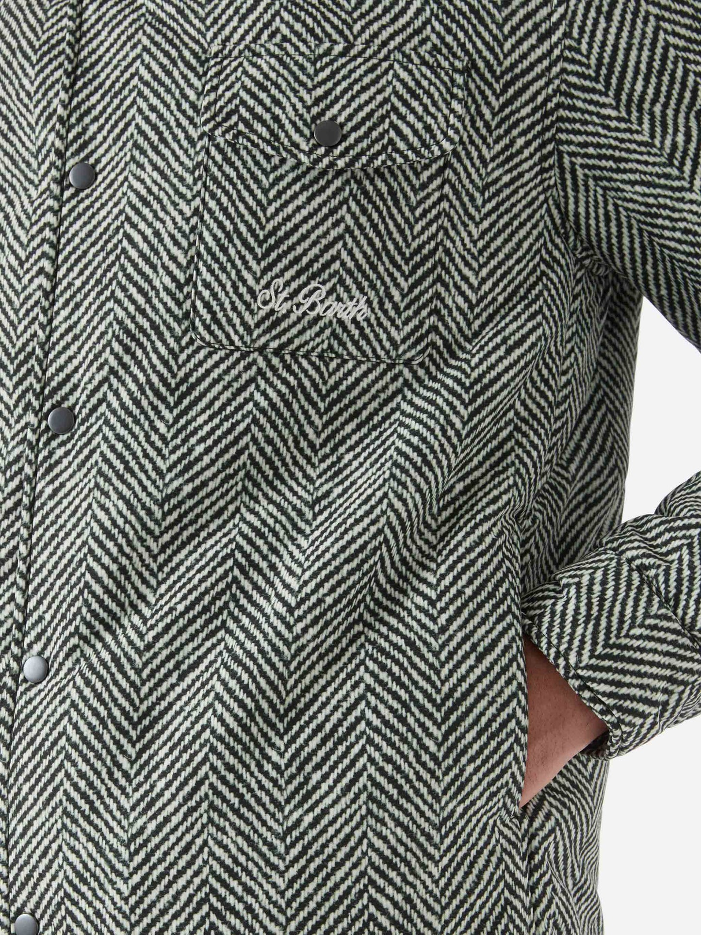 Technic fabric overshirt Chalet with herringbone print
