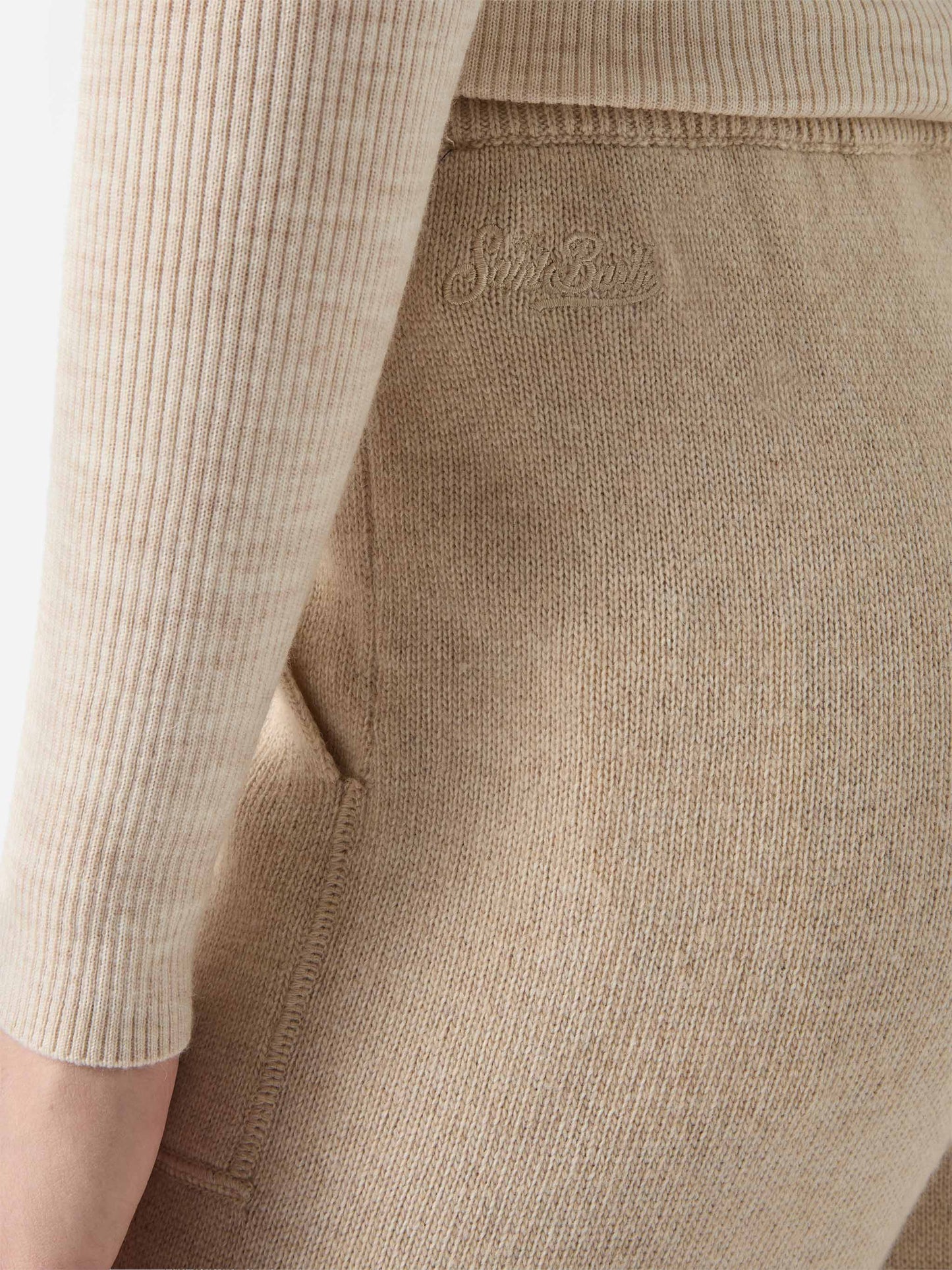 Blended cashmere jogger pants Charlie in beige