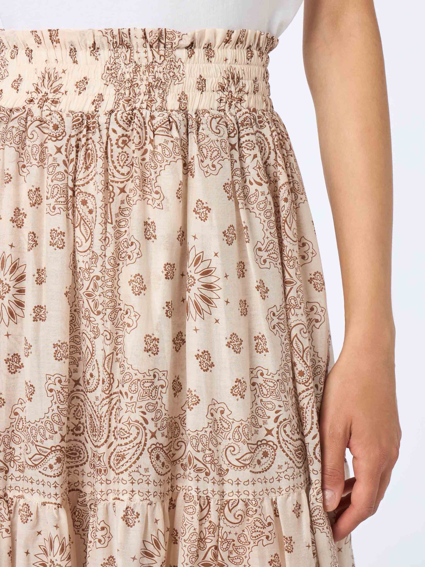 Woman silk voile pleated long skirt Cheyenne - MC2 Saint Barth