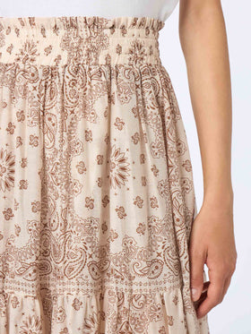 Woman silk voile pleated long skirt Cheyenne - MC2 Saint Barth