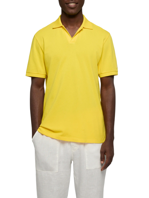 Yellow cotton piquet buttonless polo shirt Charles - MC2 Saint Barth