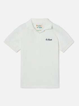 Polo Charles Jr in piquet bianco