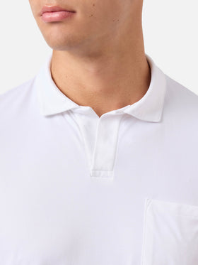Camber cream technical piqué polo shirt