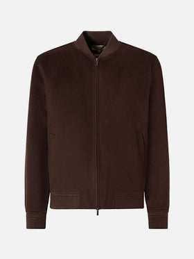Unlined Camden wool bomber in brown