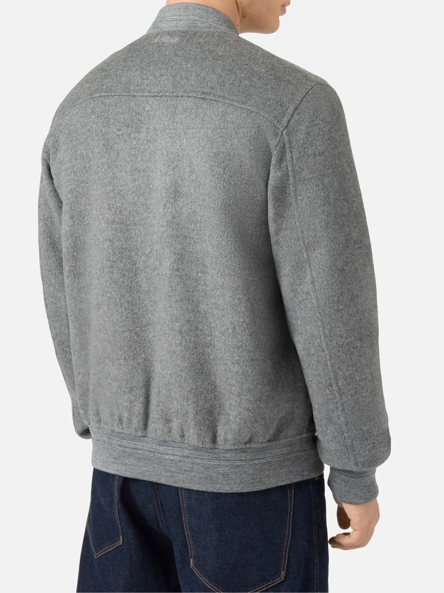 Bomber Camden in lana grigio sfoderato 