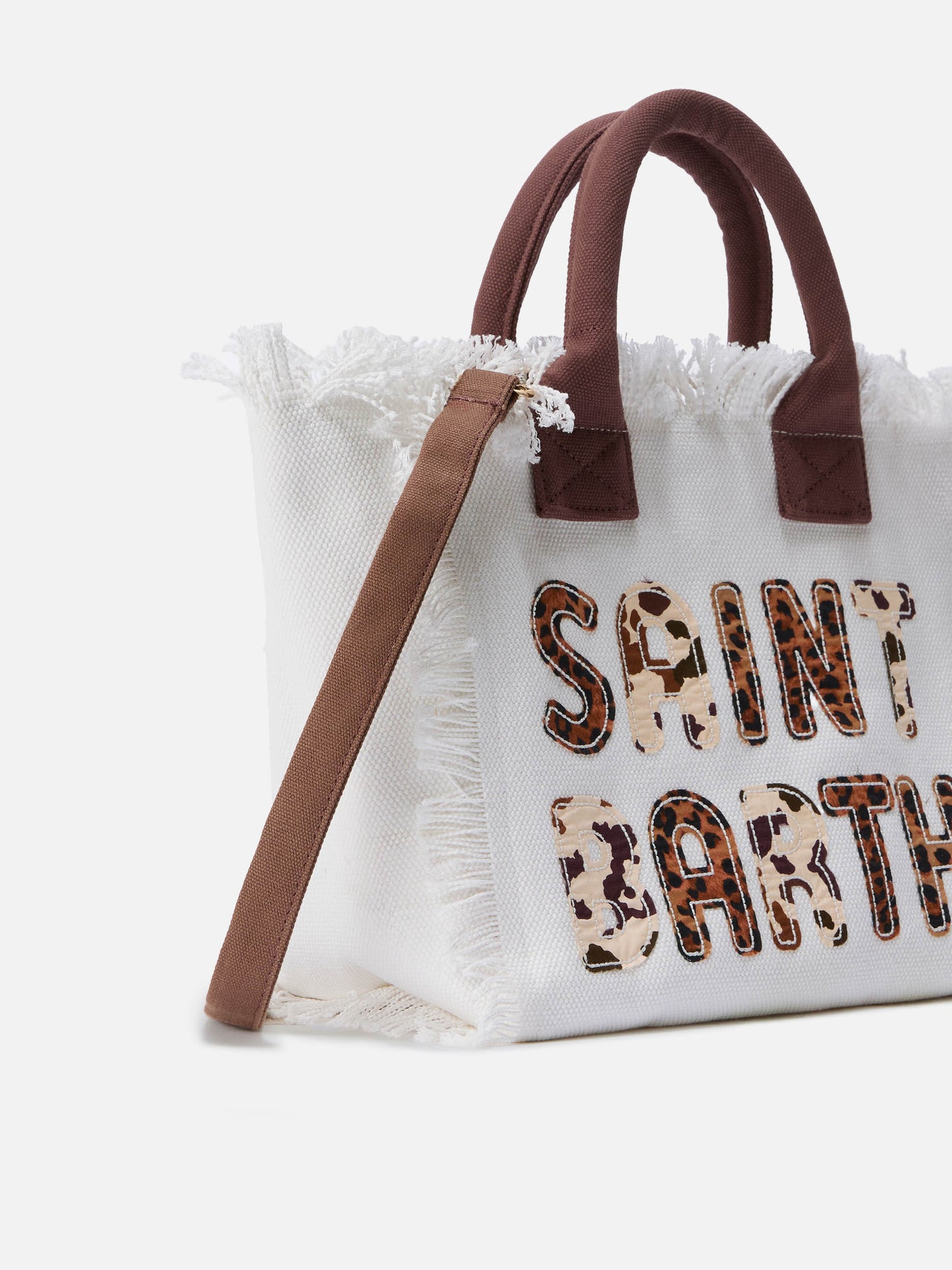 White Colette canvas bag with animalier patch logo