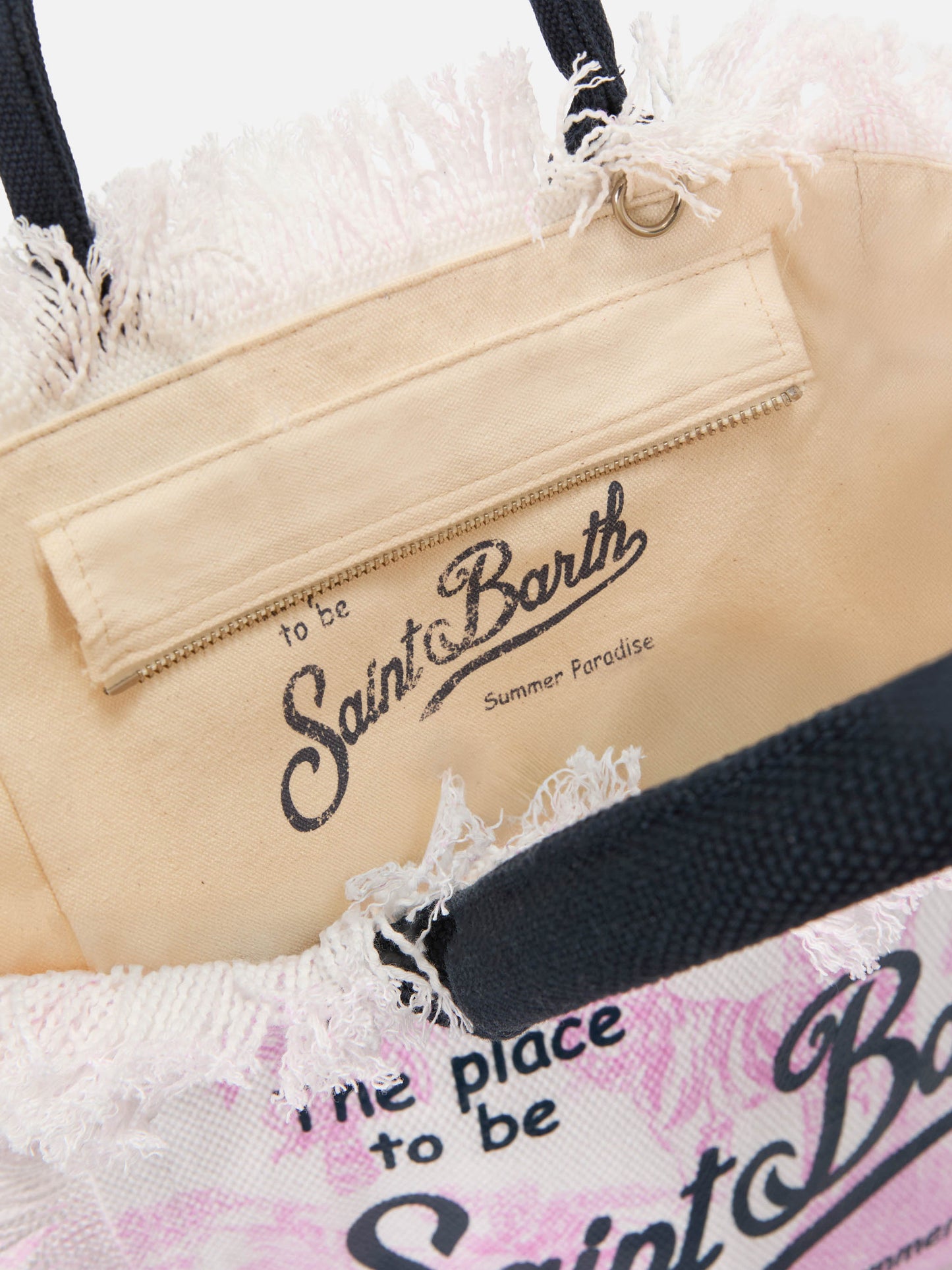 Borsa Colette in canvas con stampa toile de Jouy rosa