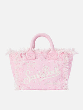 Pink canvas Colette bag with bandana print