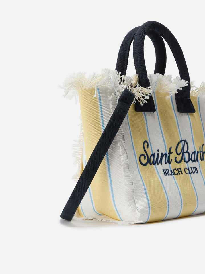 Colette canvas bag with yellow stripes and embroidered logo