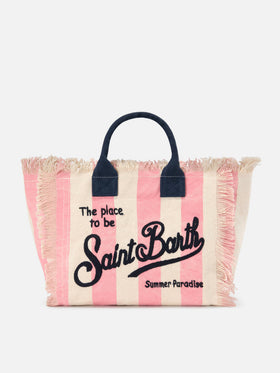 Colette canvas bag with pink stripes