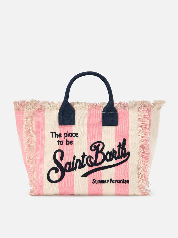 Colette canvas bag with pink stripes