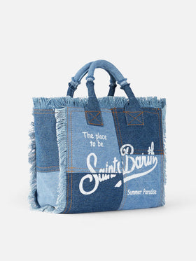 Colette denim cotton canvas handbag with - MC2 Saint Barth