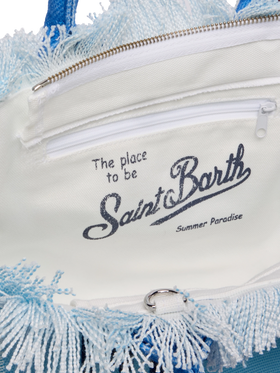 Colette cotton canvas handbag with Mykonos postcard print - MC2 Saint Barth