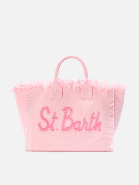 Pink Colette canvas bag with fabric logo patch