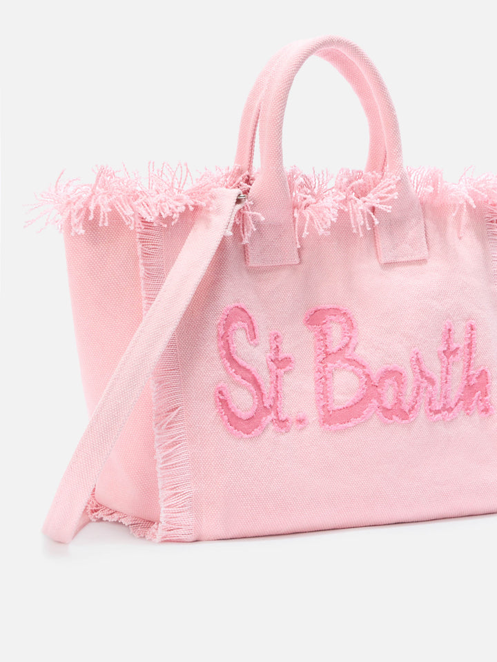 Pink Colette canvas bag with fabric logo patch