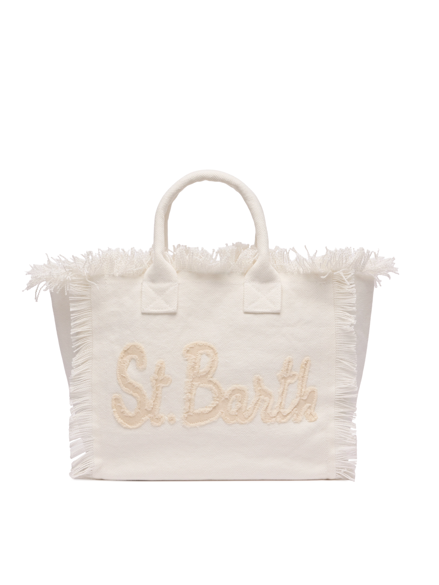 Colette white cotton canvas handbag with patch logo - MC2 Saint Barth