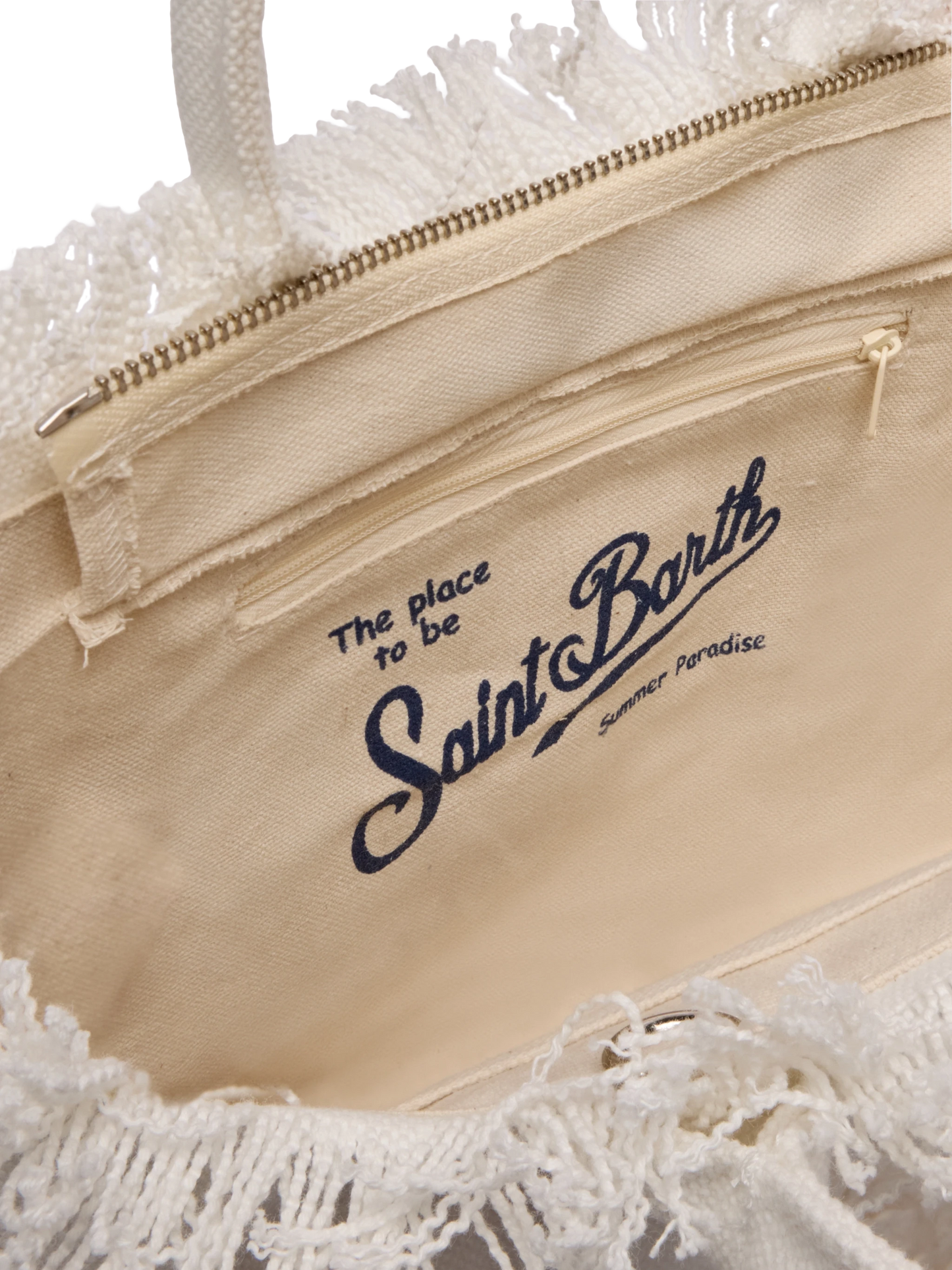 Colette white cotton canvas handbag with patch logo - MC2 Saint Barth