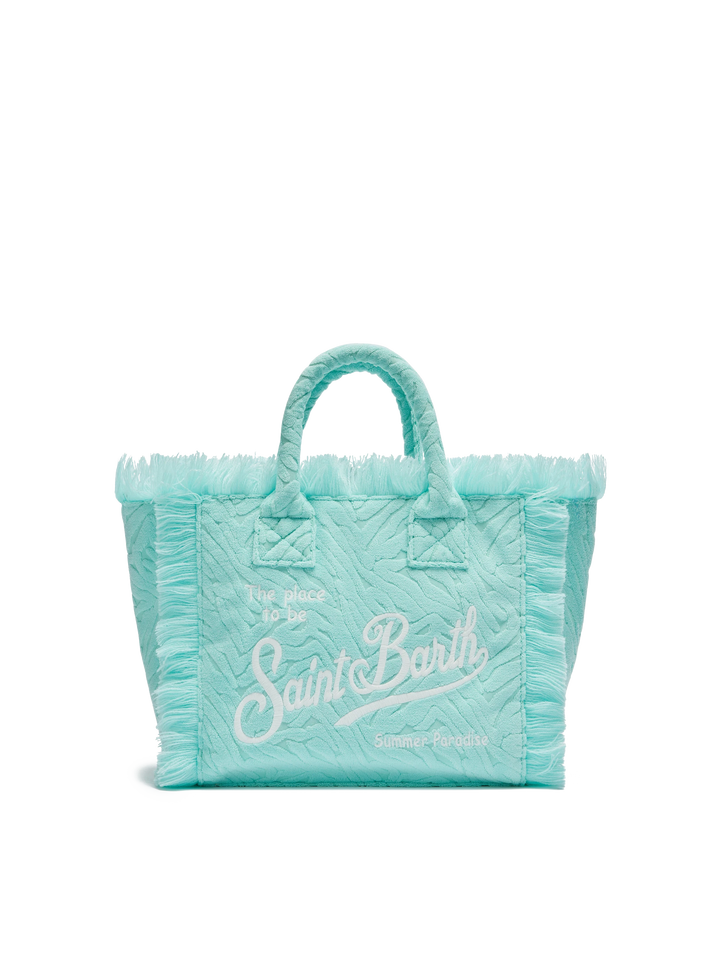 Colette Sponge water green zebra embossed terry handbag - MC2 Saint Barth