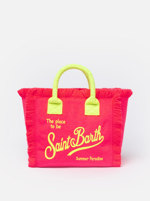 Colette fuchsia terry handbag with Saint Barth logo - MC2 Saint Barth
