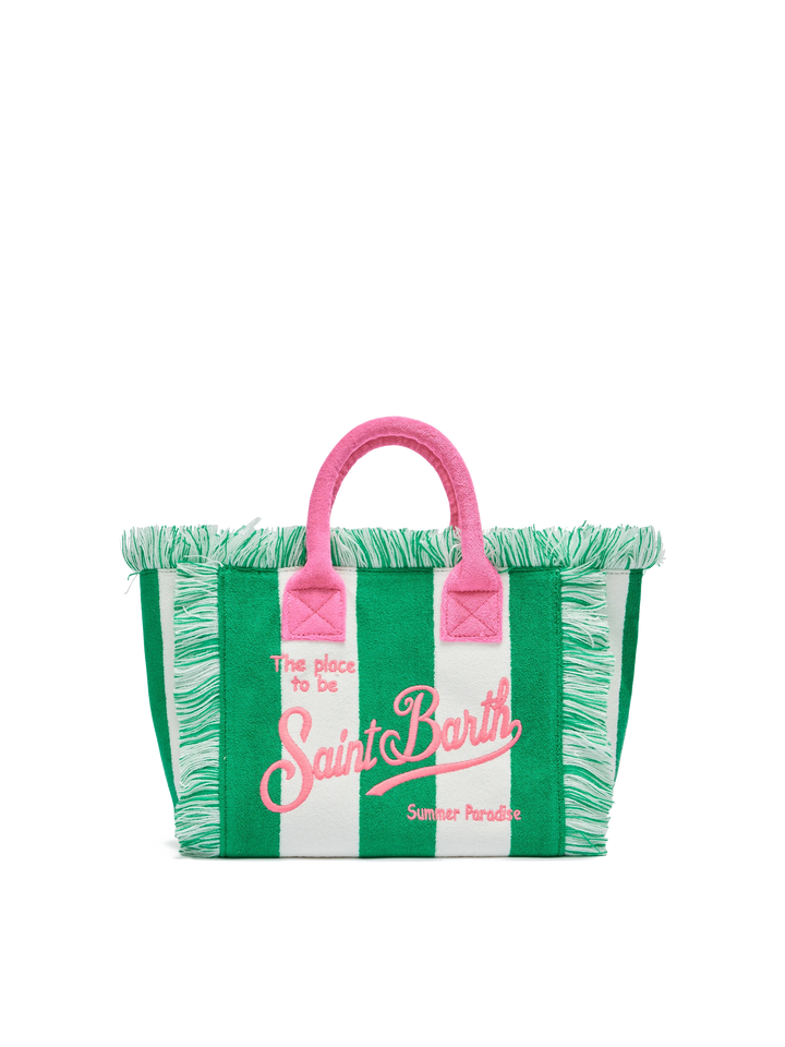 Colette Sponge green striped terry handbag - MC2 Saint Barth