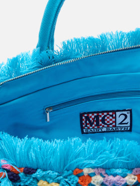 Colette turquoise crochet handbag