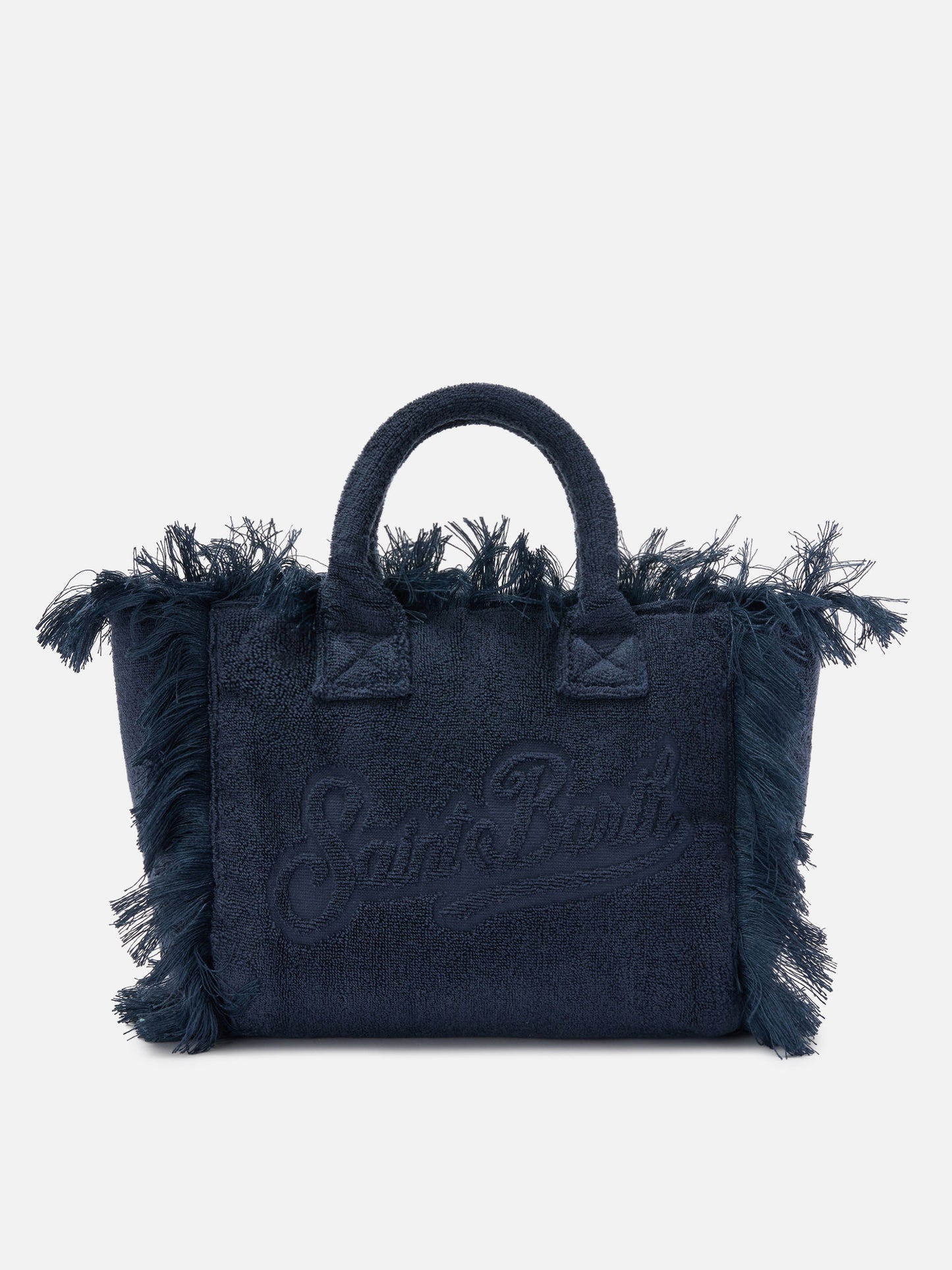 Borsa Colette in tessuto effetto spugna blu tinta unita