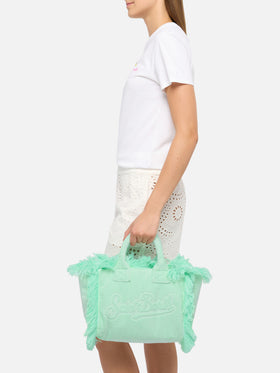 Colette Terry embossed mint green handbag
