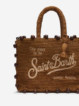 Colette Basttasche mit gesticktem Logo und aufgesetzten Perlen 