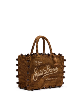 Colette Basttasche mit gesticktem Logo und aufgesetzten Perlen 