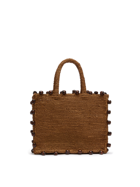 Colette Basttasche mit gesticktem Logo und aufgesetzten Perlen 