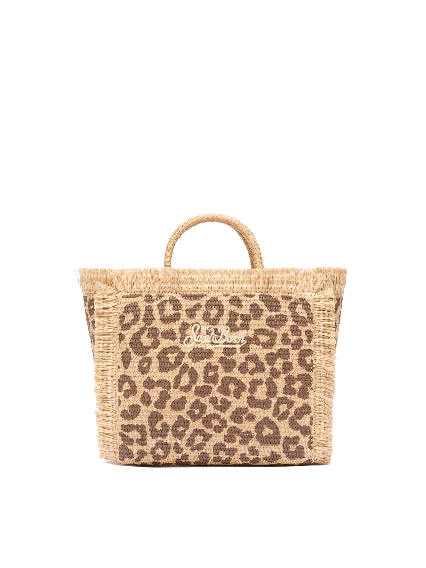 Colette Straw effect handbag with animalier print - MC2 Saint Barth