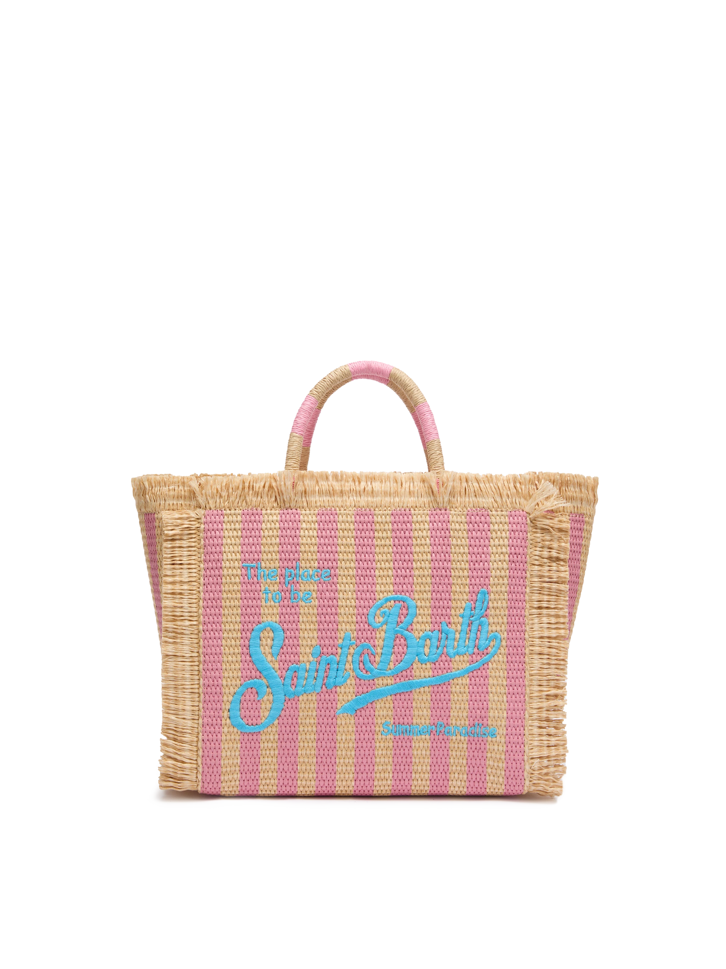 Colette Straw effect handbag with striped print - MC2 Saint Barth